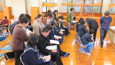結果発表保護者と